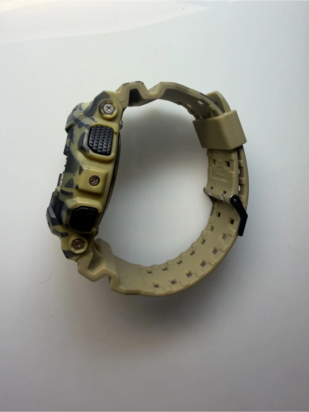 G-Shock Camouflage Black & Tan Analog-Digital Watch with Gold Accents